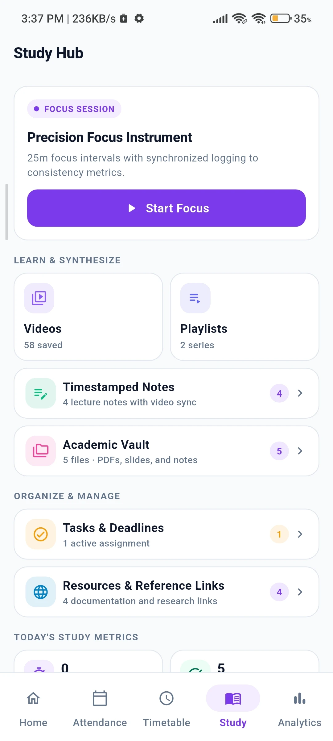 StudySpace Mobile Study Hub with Notes and Videos